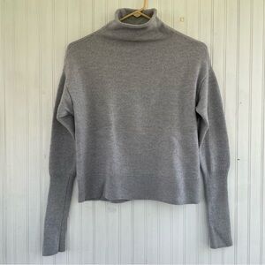Aritzia Wilfred Gray Grey Roll neck Semi Cropped Merino Wool Sweater Size Small*